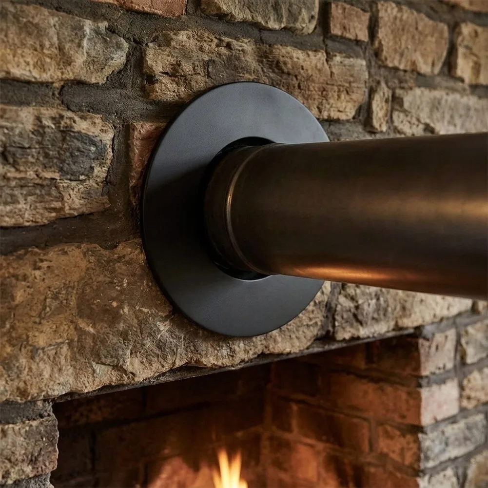 1pc Black Stove Pipe Cover Wall Protection Ring Stylish Wall Decoration For Stoves Fire Pits Stove Pipes Flue Pipes