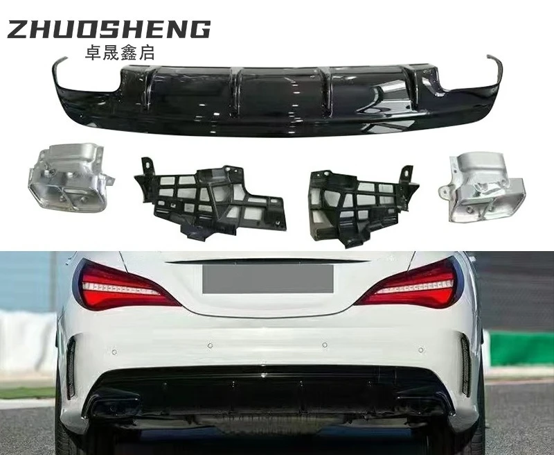 Rear Lip for Mercedes CLA 16-18 W117 CLA45, 4 Exhaust Tips, Small Body Kit, Car Styling, Vehicle Accessories, Auto Parts