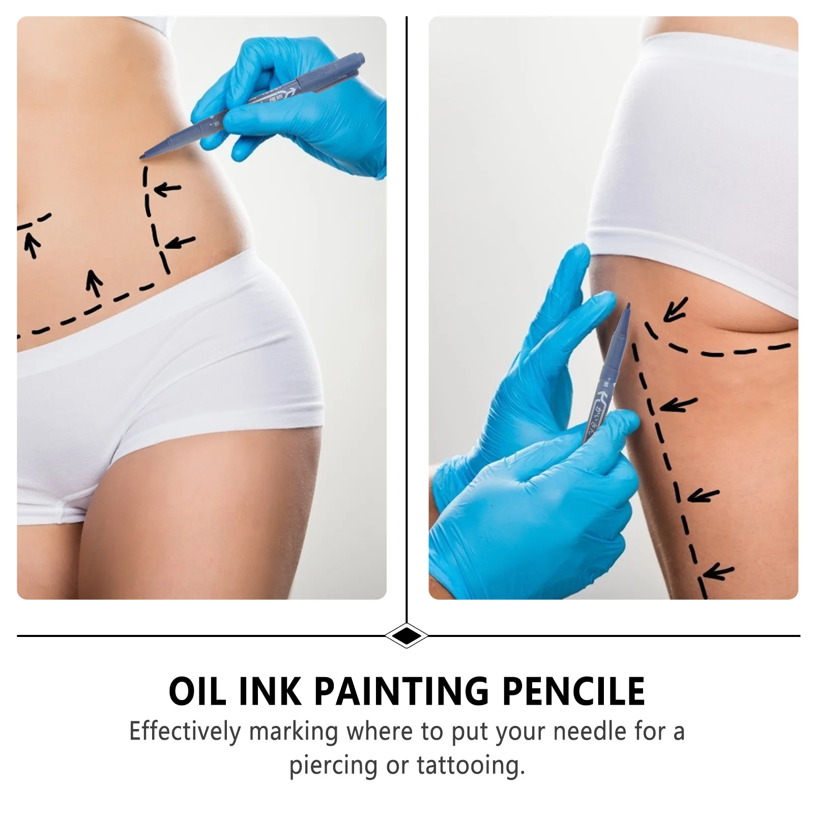 

10Pcs Skin Piercing Tattoo Marker Pen Double Headed Ink Drawing Pen Non Smearing Fine and Thick Tip Durable Marker