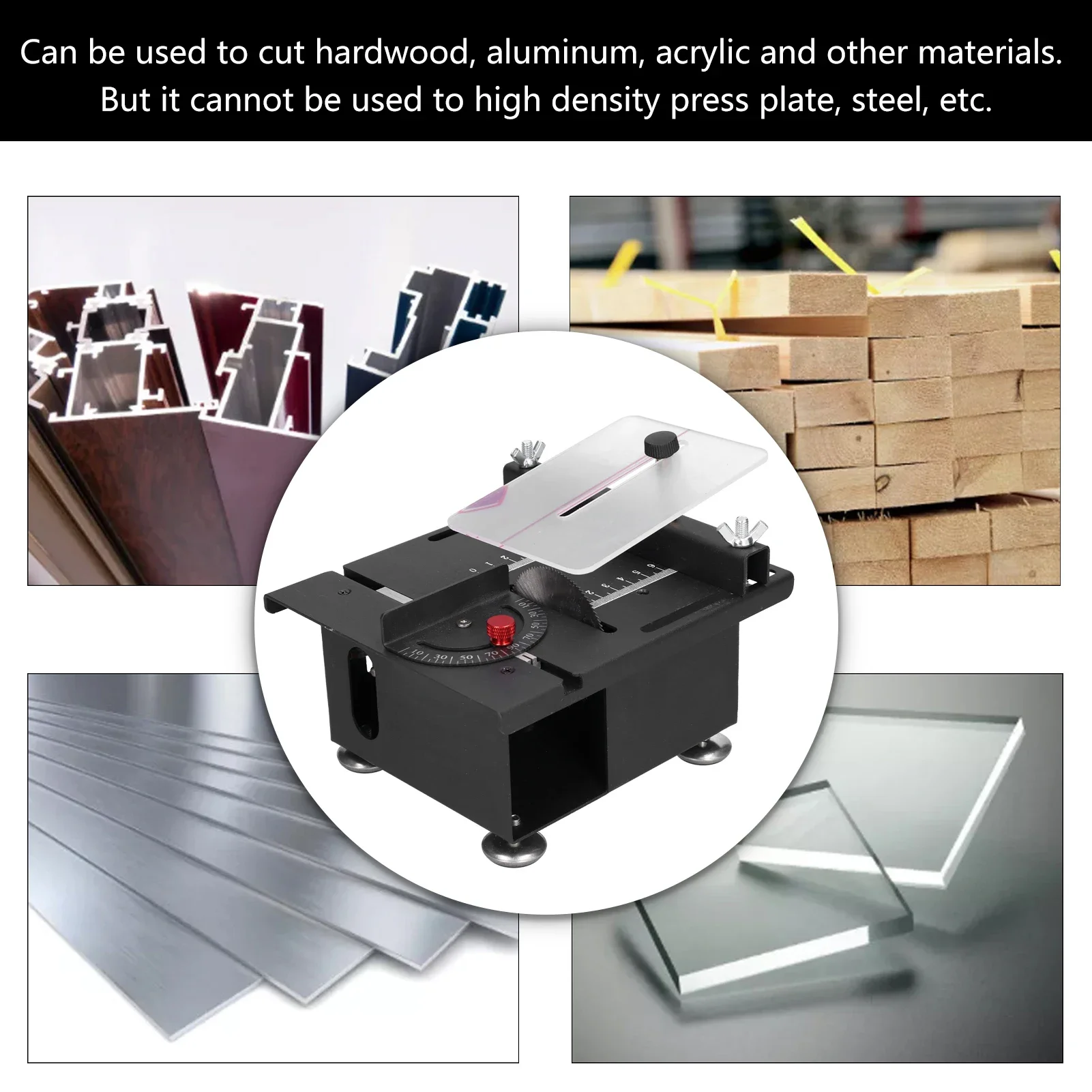 200W Circular Table Saw Mini Bench Saw and Belt Sander Variable Speed 30mm Cutting Depth for Wood Plastic Stone Metal Knife