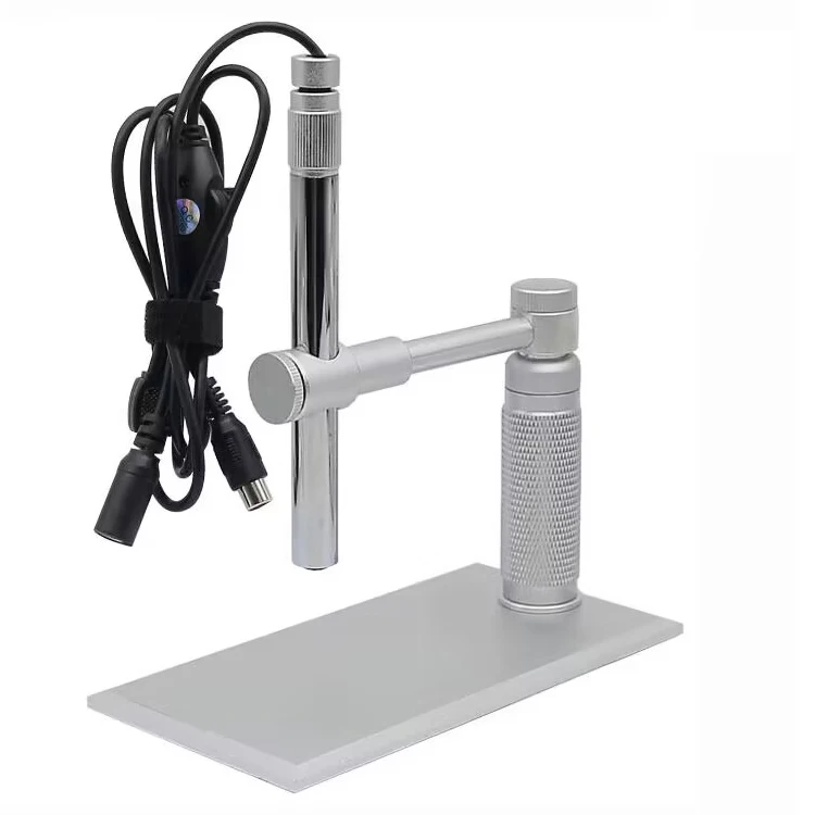 Newest USB Industrial Testing Andonstar Digital Microscope, 300x 8LED HD Real 2MP Metal Stand Base Pen Endoscope