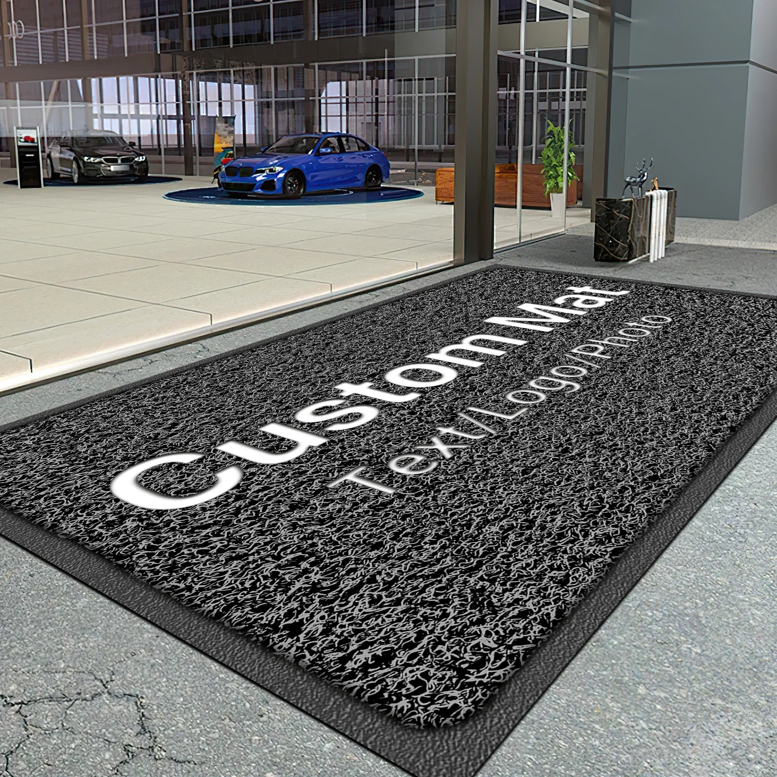 Custom Doormat Personalized Welcome Mat PVC Logo Carpet Office Business Entrance Non-Slip Rug Indoor Outdoor Custom Floor Mat