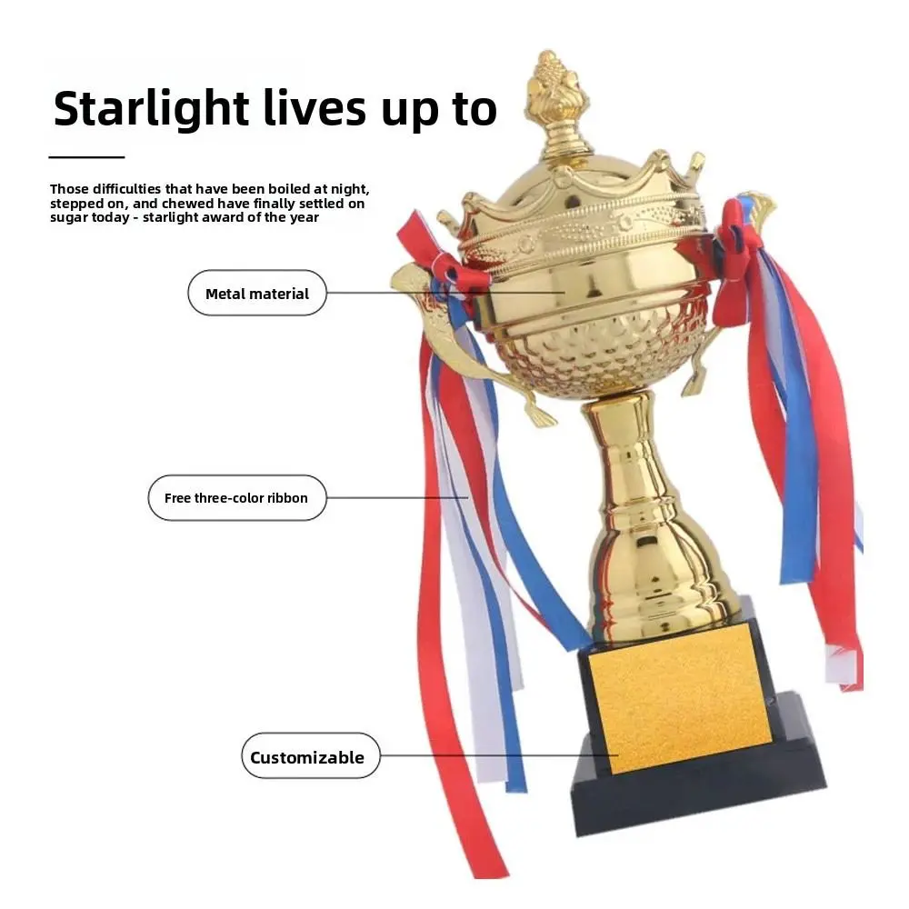 

Crown Pentagram Competition Trophy Medal Golden Color Multi Size Medals Universal Souvenir Pentagram Trophy