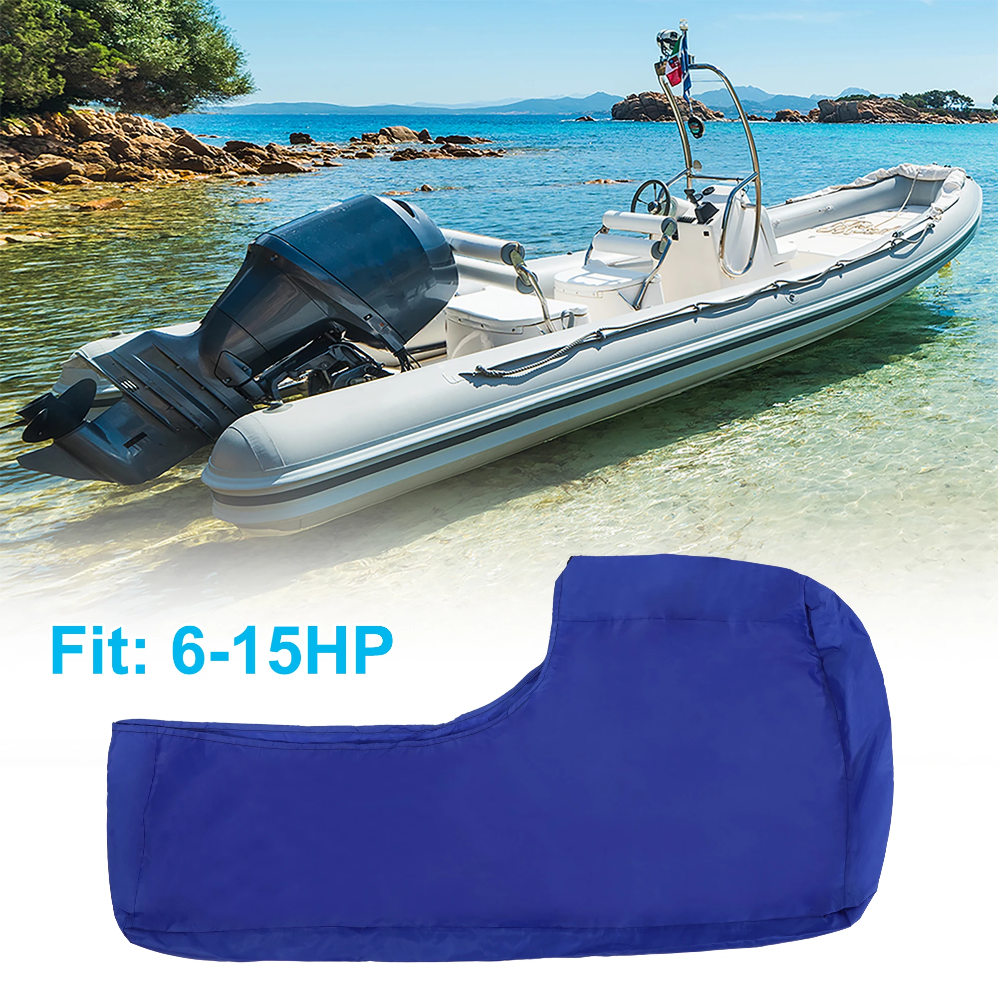 Motoforti Fit Up to 6-15HP 15-20HP 30-60HP 60-100HP 420D Oxford Cloth Motor Full Outboard Boat Engine Cover Accessories