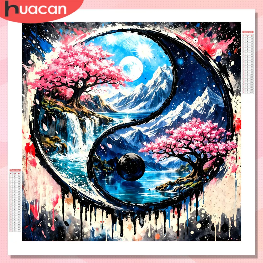 HUACAN Diamond Art Tree Landscape Diy Handicrafts Full Kits 