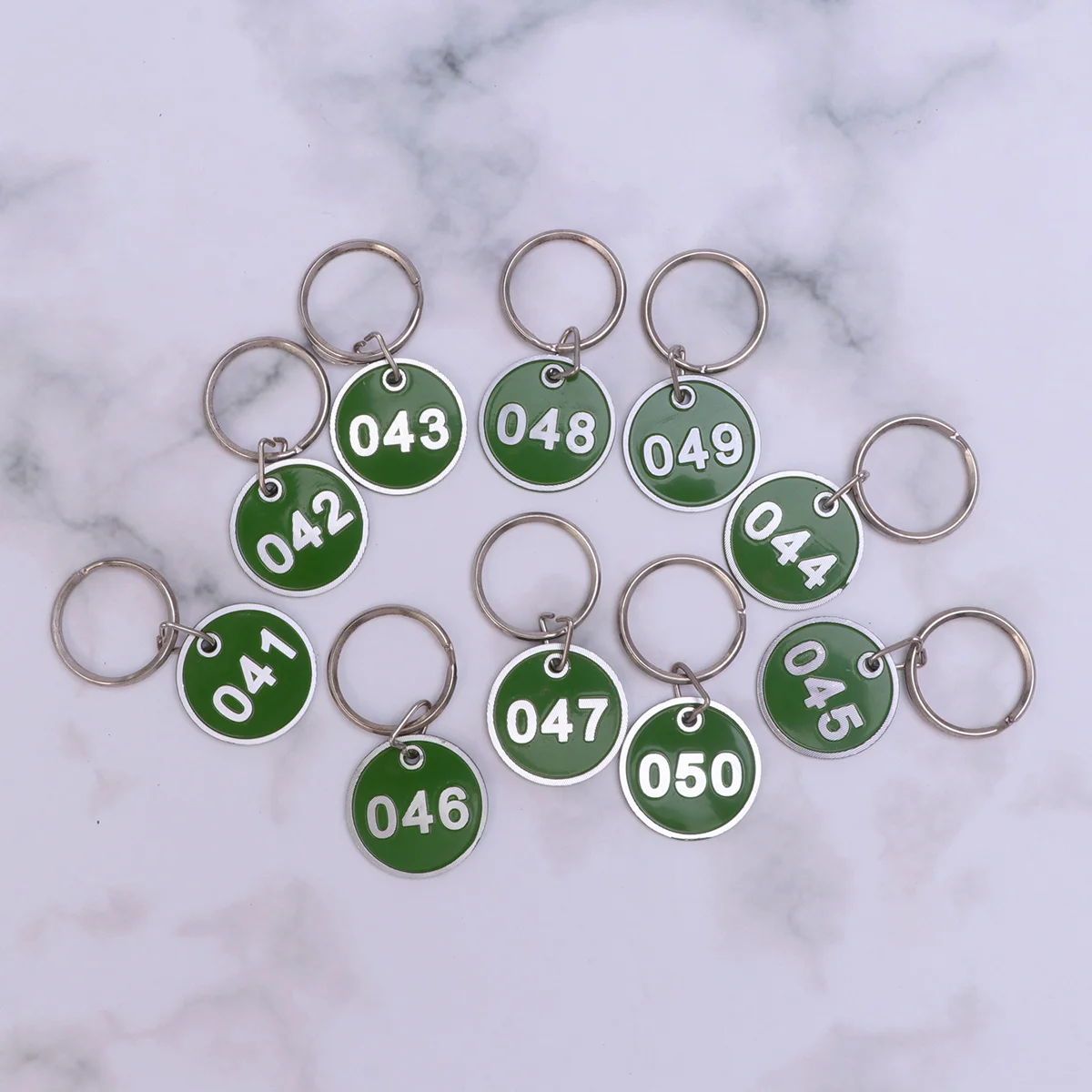 50Pcs Aluminium Alloy Storage Tags Metal Numbers Plates Luggage ID Tags Key Ring Labels (Number 1-50)