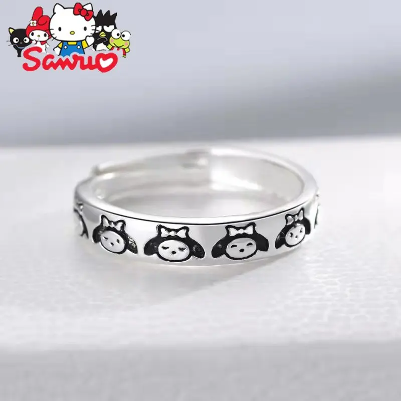 Sanrio Melodie Kuromi Hallo Kitty Cinnamoroll Kirby Paar Ring Nette Muster Anime Protagonist Einstellbare Geschenk für Freundin