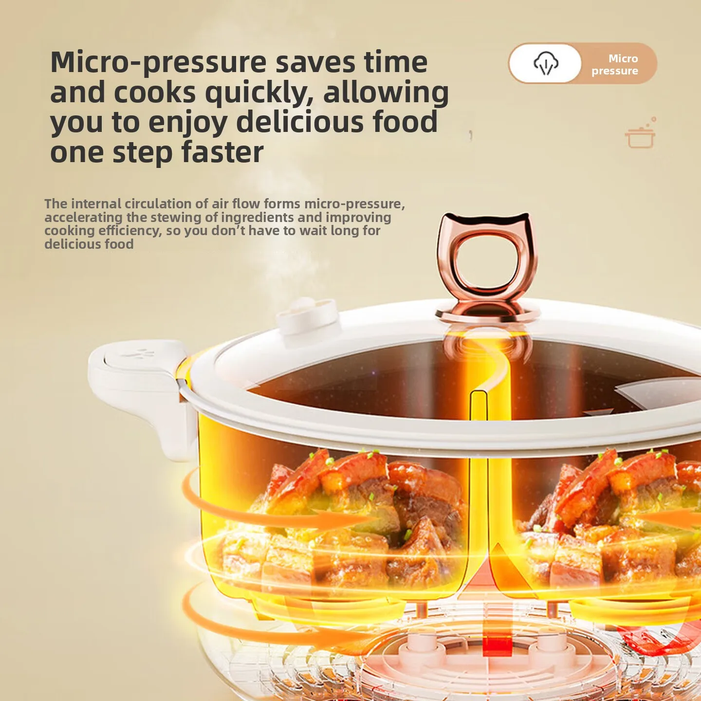 8L Dual Flavor Electric Hot Pot Micro Pressure Nonstick Split Cooker Dual Temperature Control Large Capacity Home Use 전기 훠궈 냄비