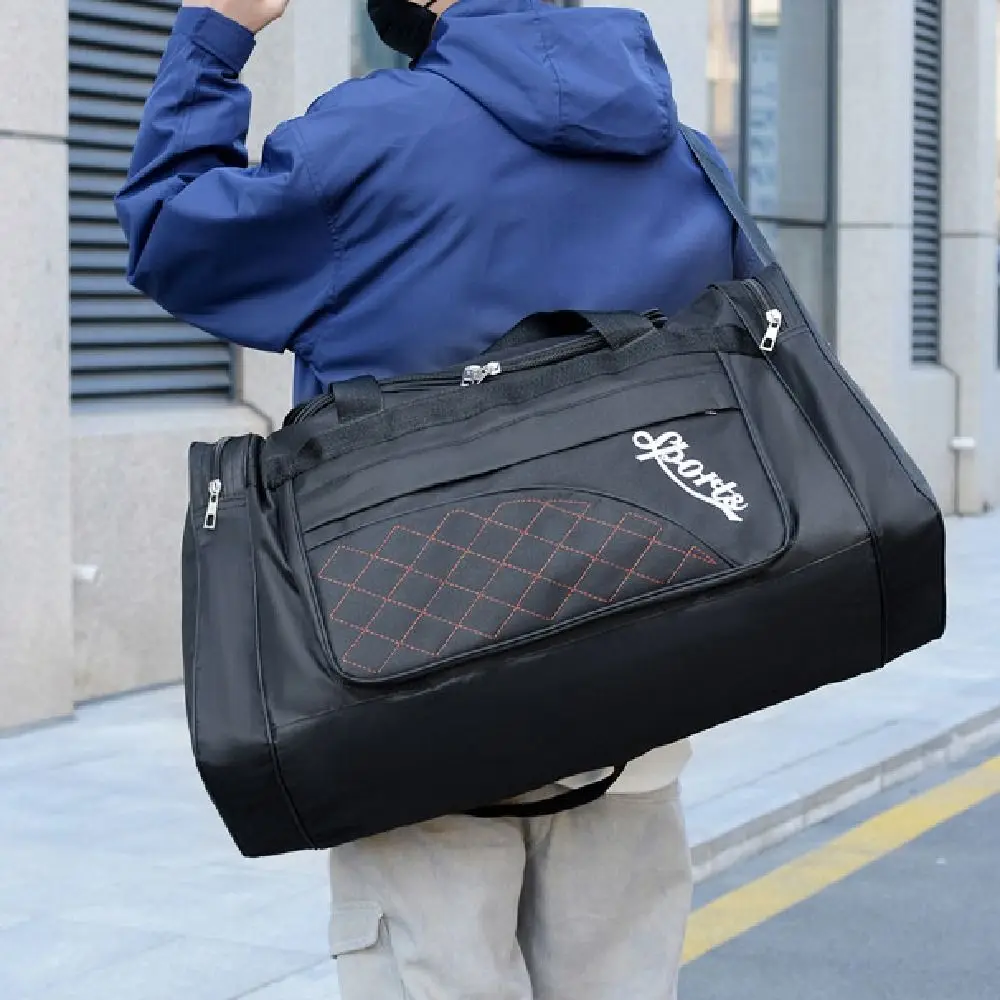 

Large Capacity Travel Duffel Bag Dustproof with Shoe Compartment Travel Luggage Handbag Casual Portable Weekender Shoulder Bag