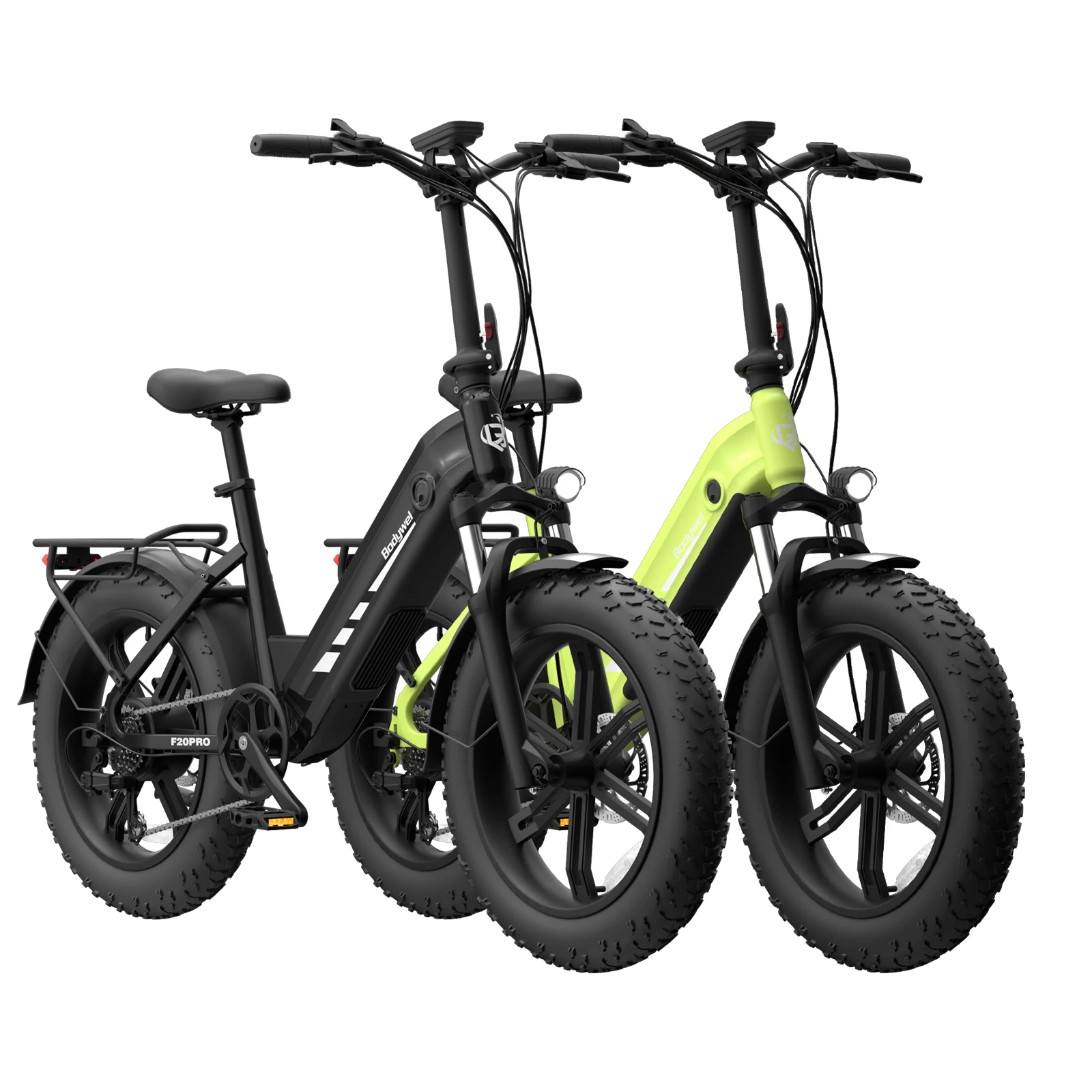 Vélo électrique à pneus larges de 20 pouces, Bodywel F20PRO ebike, batterie au lithium 48V 20Ah, autonomie de 55-75 km,25 km/h, freins hydrauliques, vélo électrique à 7 vitesses pour adultes, vélo électrique pour les t