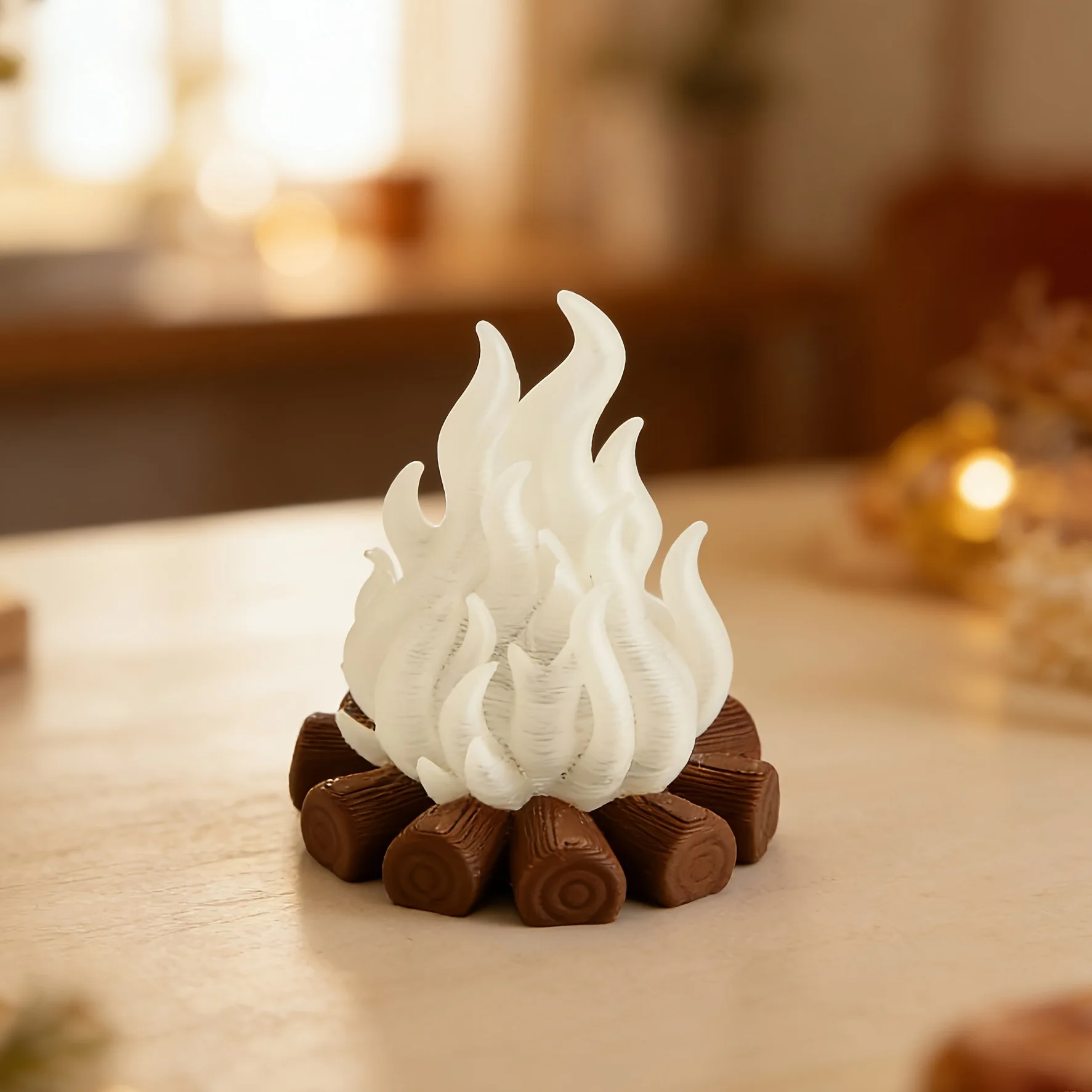 No Electricity Luminous Flame Miniature, Glow In Dark Bonfire Figurine, Micro Landscape Desktop Ornament