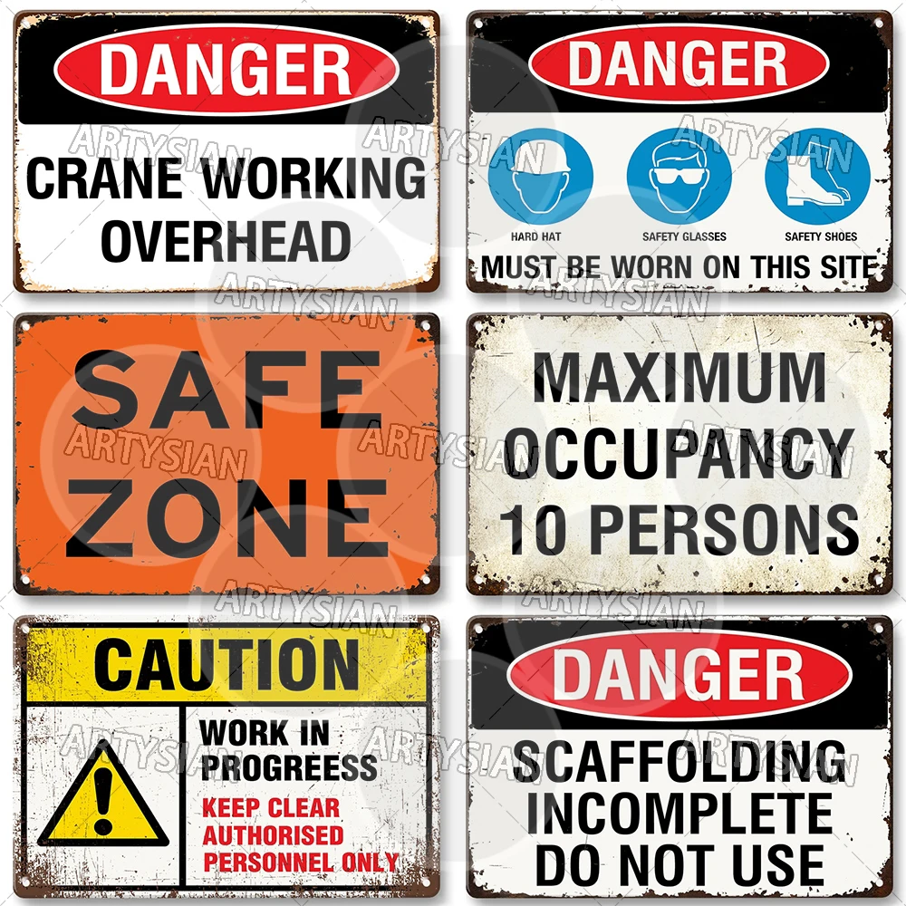 Workplace Warning Metal Sign Do Not Lean Hoist Operating Construction Work In Progress PPE No Site Access Forklift Caution