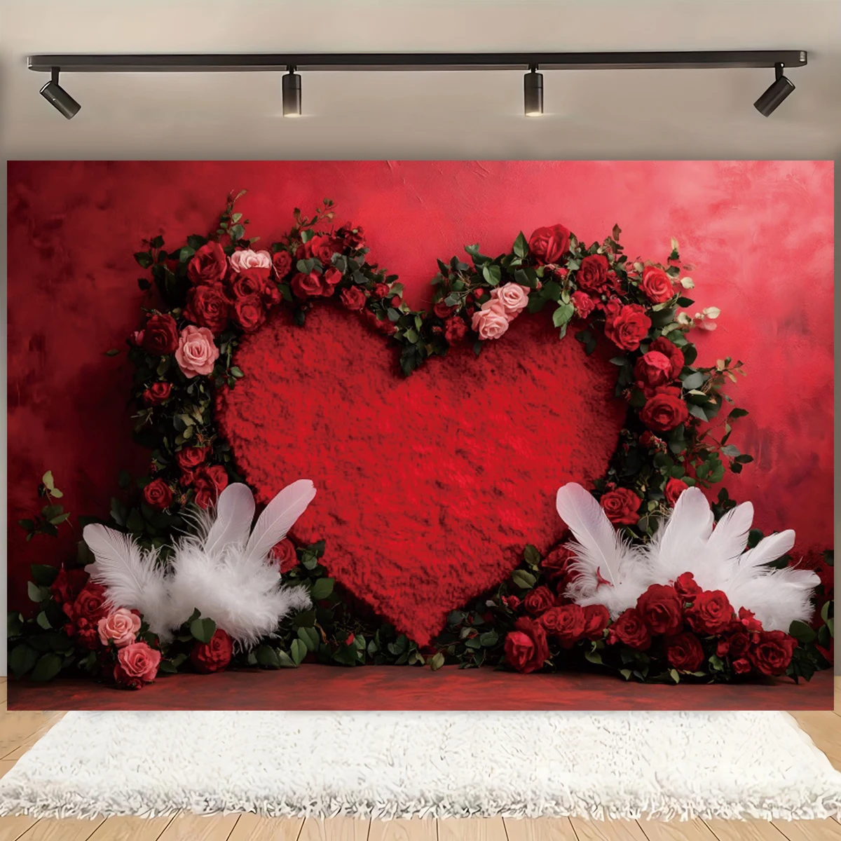 赤い花のハートの写真の背景,バレンタインデー,結婚式,母の日,マタニティの肖像画,誕生日,写真スタジオのアクセサリー