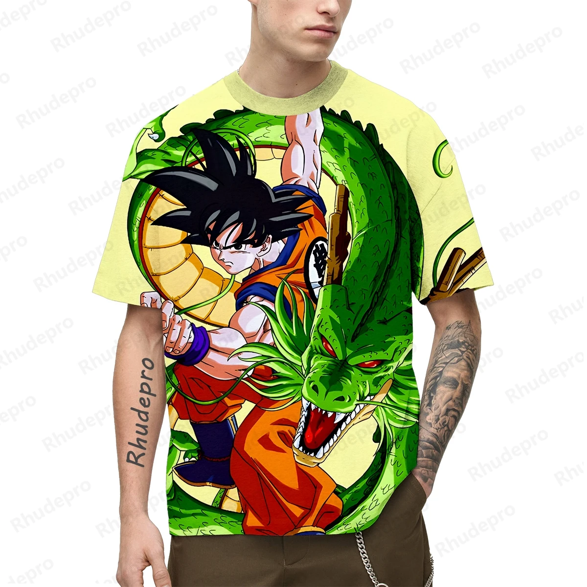 Camiseta de anime japonés Super Saiya para hombre, Y2k, Goku, manga corta, 100-5XL, 2024, ropa de calle de moda de gran tamaño