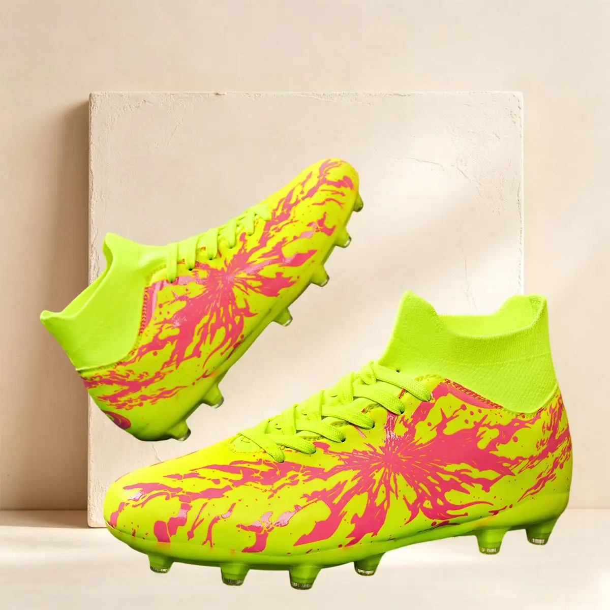 Men AG FG Soccer Cleats Shock Absorbing PU Anti Slip Studs For Adult Outdoor Lawn High Intensity Football Training Sessions
