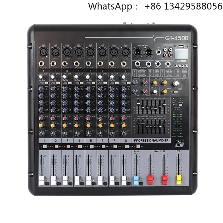 Manufacturer's Hot Selling Professional Performance Mixer 8-channel Audio Mixer GT-4500 Mixing Console