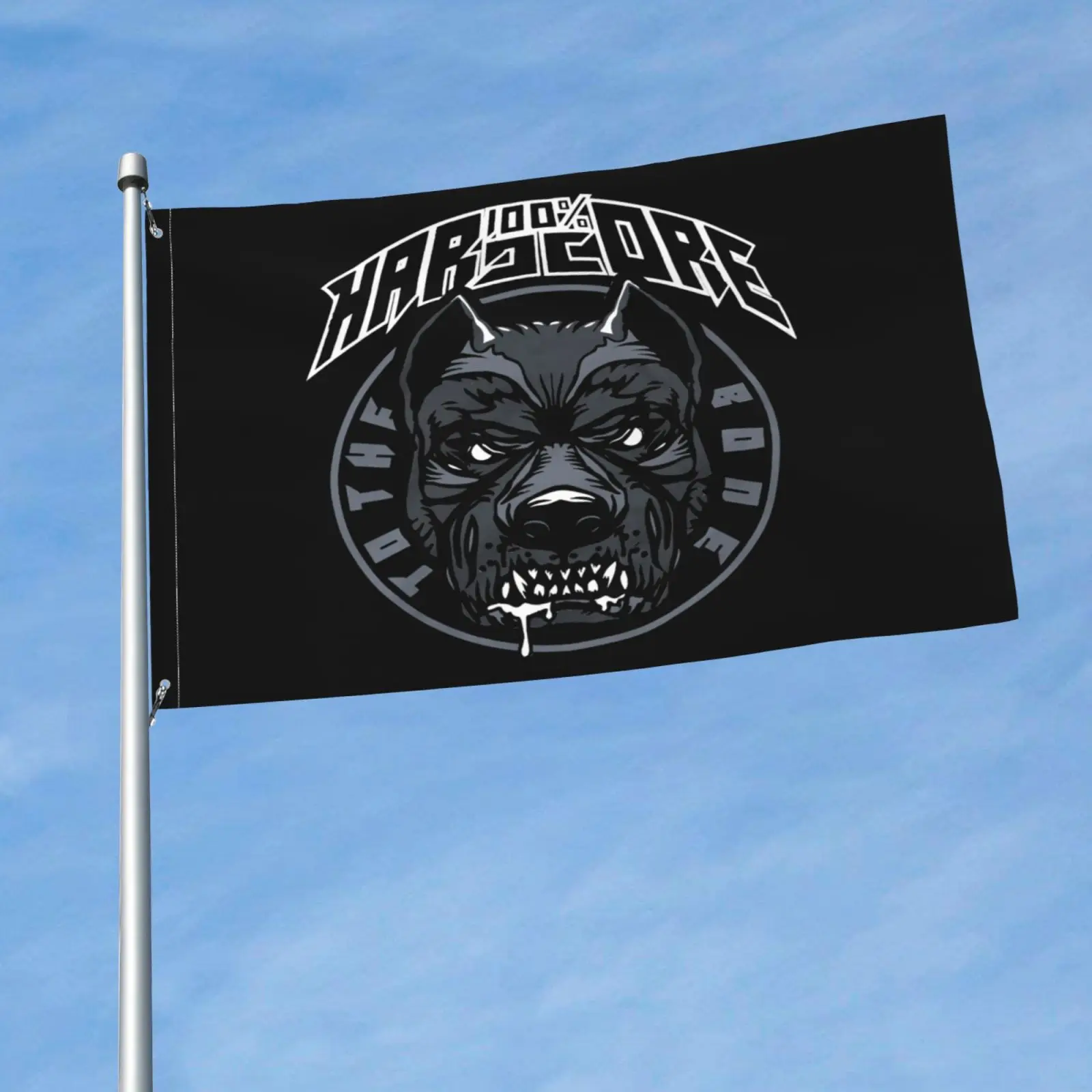 100 Hardcore Dog To The Bone Gabber Techno Flag Banner Outdoor Company Advertising Hanging Promotion