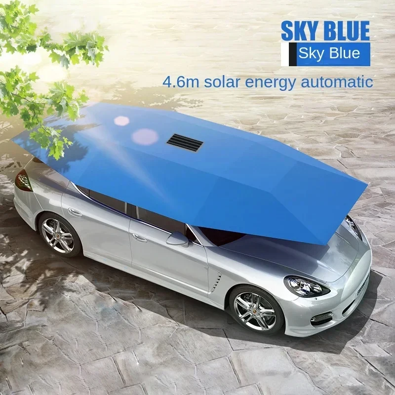 4.6/5.0M Solar Energy Fully Automatic Mobile Car Shed Sun Umbrella Protection Sunshade Folding Umbrella Cover Hail Prevention