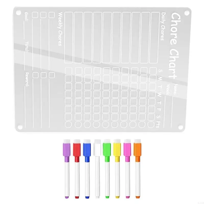 2025 New Clear Acrylic Chore Chart Board for Fridge Reminder 9x12Inch Fridge Calendar Planner For Plan Note