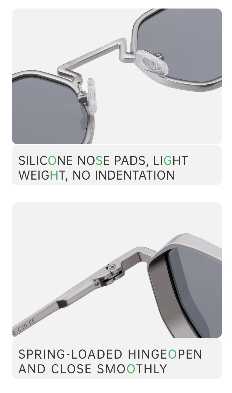 Kleine Polygon-Metall-Sonnenbrille im Punk-Stil für Herren 2026 Luxusmarke Vintage Sonnenbrille Männliche Mode Outdoor-Brillen UV400 – Detail 10