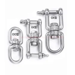 M3 M4 M5 M6 M8 M10 M12 A2 Double Ended Swivel Eye Hook Ring 304 Stainless Steel 8-Shaped Rotating Rigging Accessories Carabiner