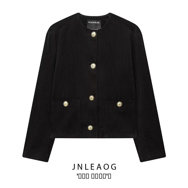 

JNLEAOG Women's Faionable Versatile Autumn New Arrival Outerwear Loose Fit Long Sve Polyester Fiber Ladies Coat