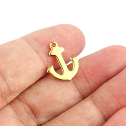 20pcs/lot Stainless Steel Anchor Rudder Accessories Rudder Gold Colour Pendant For DIY Bracelets Jewelry Making Handmade