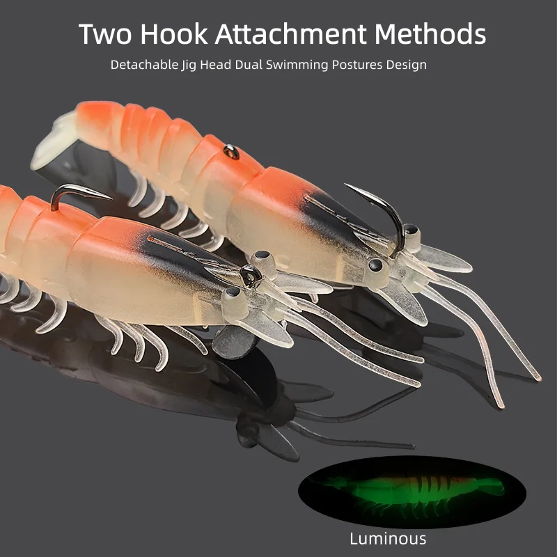 

2PCS Soft Crayfish Lure High Elasticity Bionic Lobster Swimbait 10.5g Multi Joint for Bass Fishing