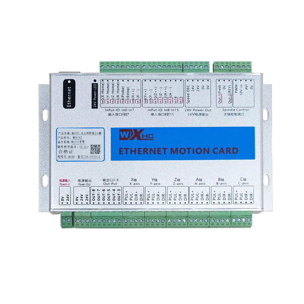 2Mhz MACH3 CNC System 3 Axis 4 Axis 6 Axis Controller Breakout Board CNC Mach3 Motion Controller Card Ethernet Interface MKX-ET