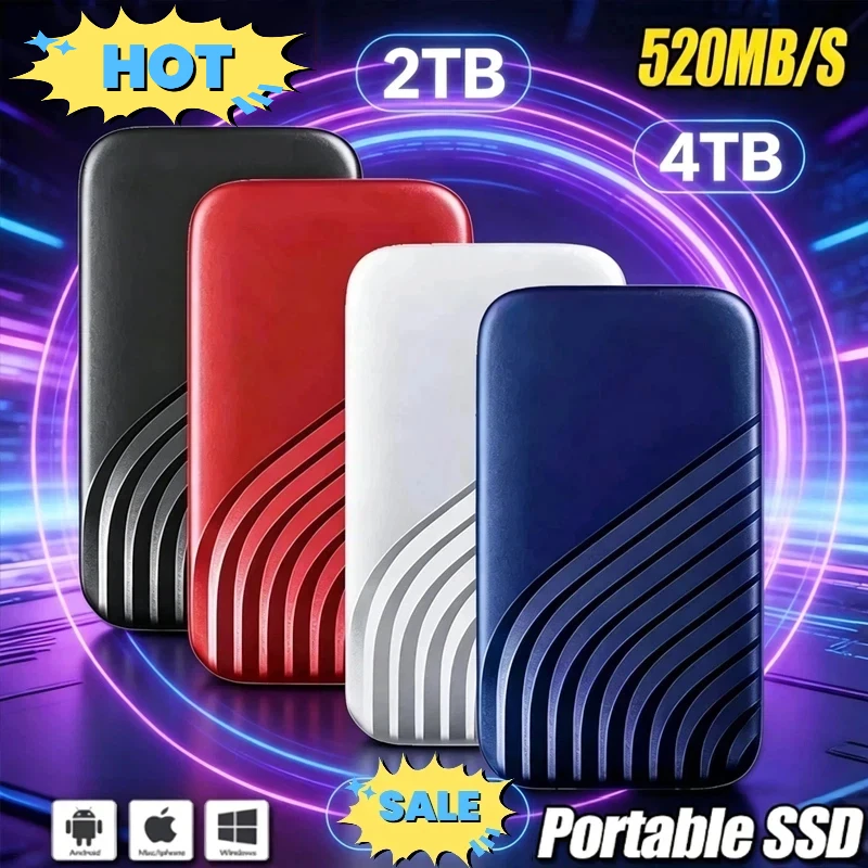 

2026 Original High-speed 2TB 8TB 16TB 64TB SSD Portable External Solid State Hard Drive USB 3.1 Interface Mobile Hard Drive