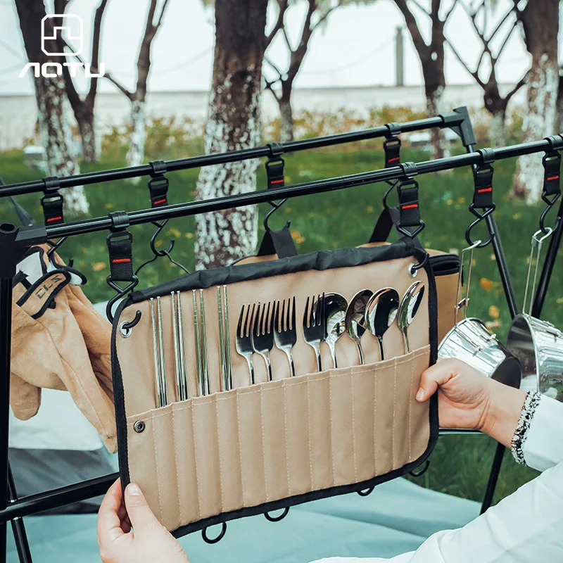 

Outdoor Stainless Steel Camping Camping Cutlery Set Storage Bag Chopsticks Spoon Fork Dinner Knife Picnic Cookware