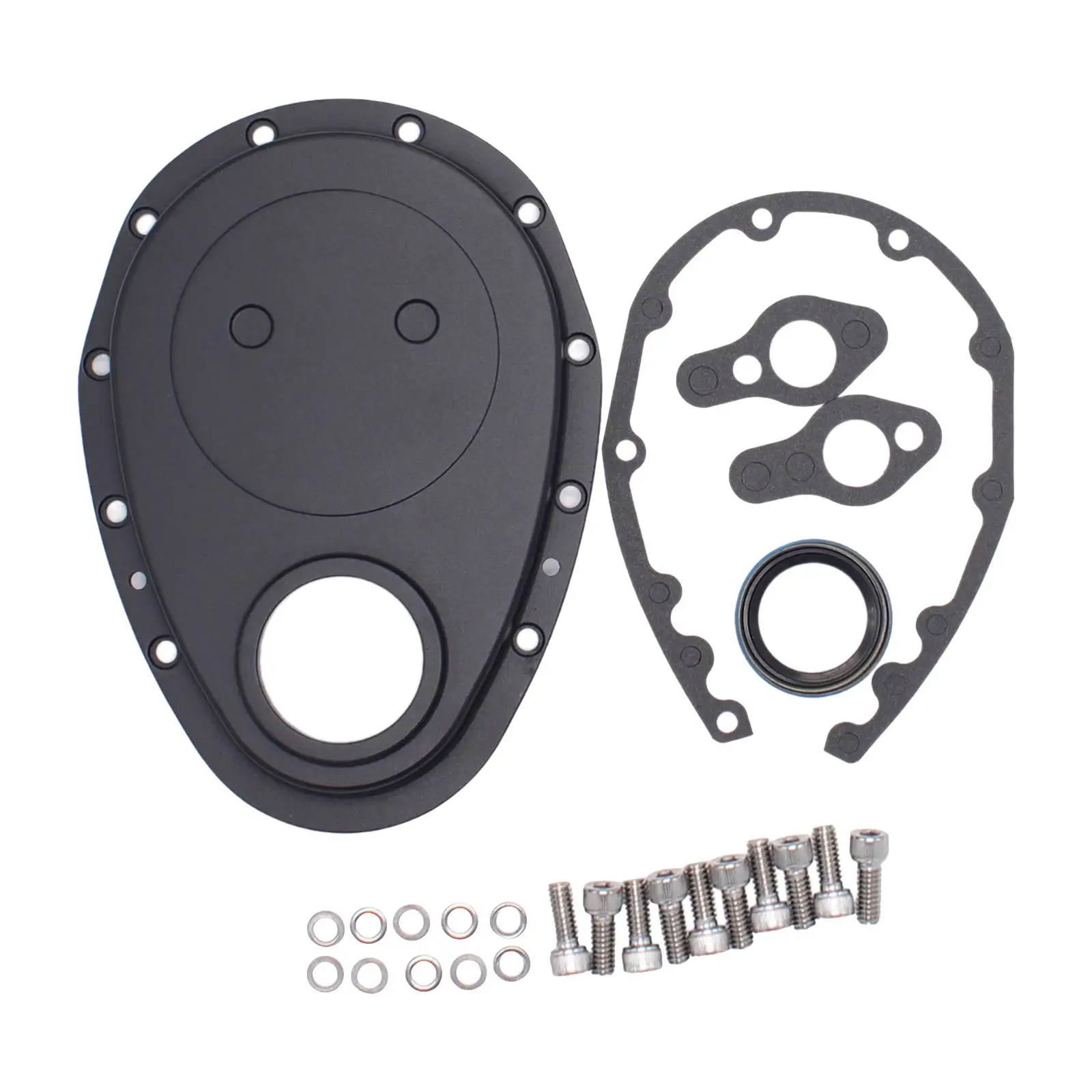 Timing Chain Cover Kit High Performance with Bolts with Washers with Gaskets Replaces for Chevy Small Block 265 400 327 383