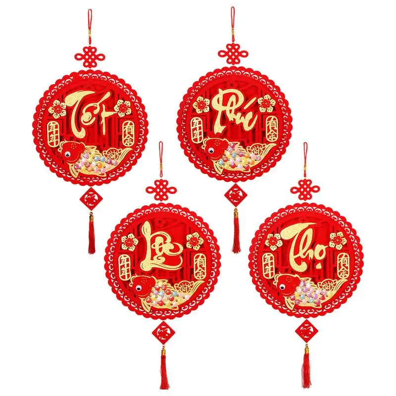 Vietnamese New Year Ornaments Vietnam Lunar New Year Ornaments Red Fu Characters Lucky Pendant Spring Festival Decoration