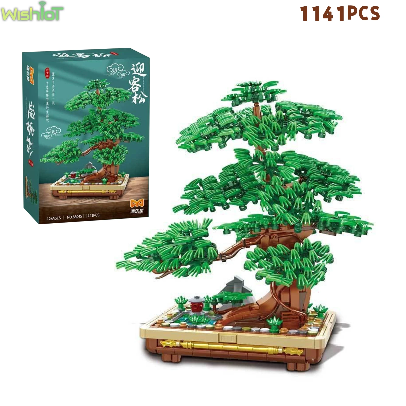 

1141PCS Guest-greeting Pine Building Blocks Bonsai Simulated Plants Potted Model Home Office Ornaments Assembly Toys Girls Gifts