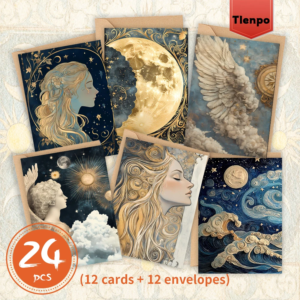 

24pcs, Flower Fairy Greeting Card Set with Envelope for Anyone, DIY Greeting Cards , Invitation Cards, Multifunctional Fun Greet