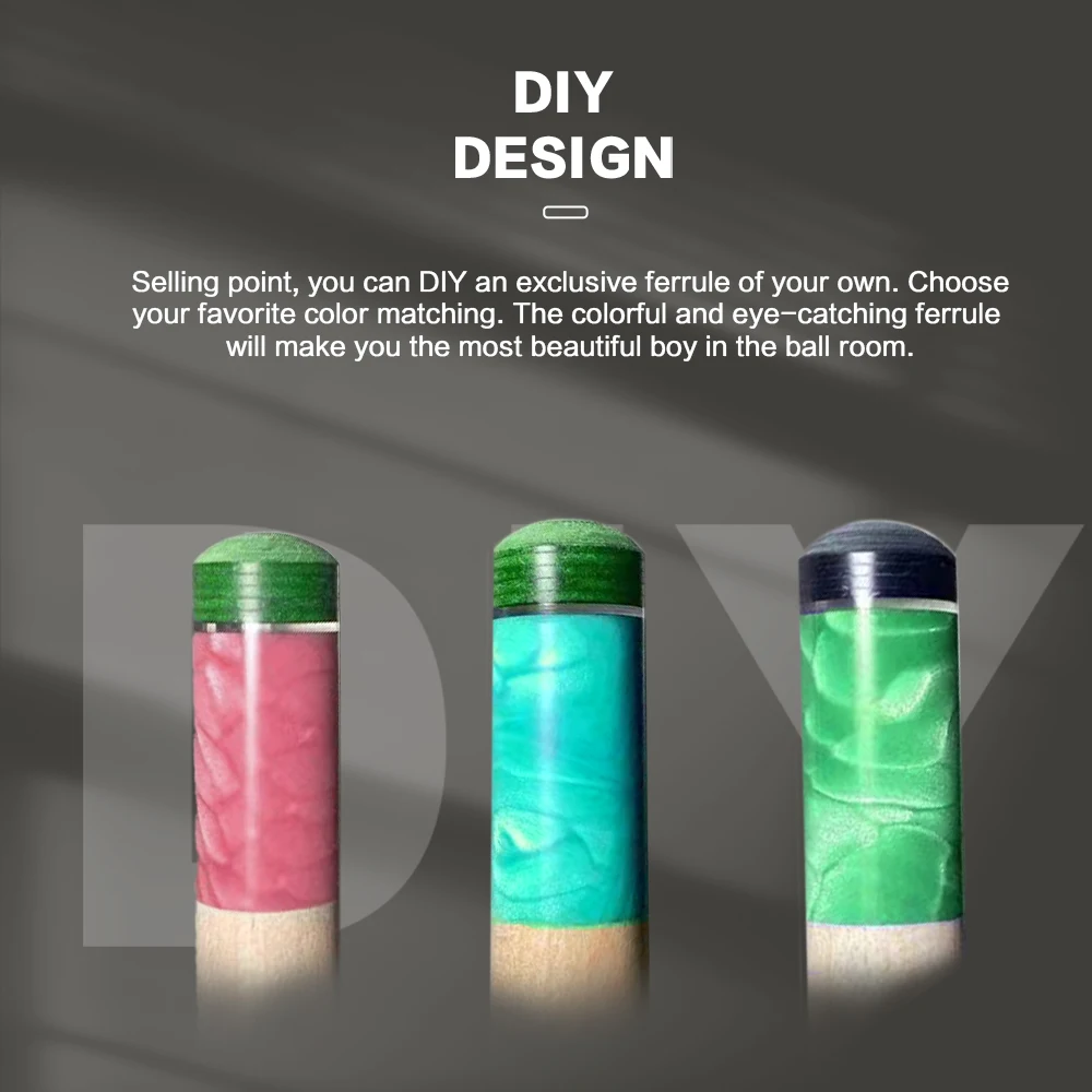 Juma Dragon virola arcobaleno, puntale da biliardo, puntale fai da te professionale e durevole per biliardo Snookercues