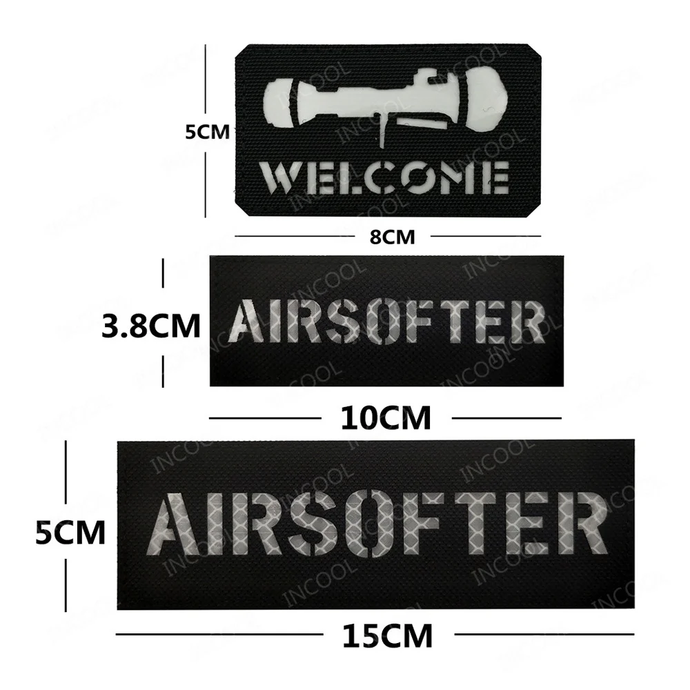 Airsofter Target Shooting Therapy IR Reflective Embroidery Patches Appliqued For Clothing Jacket