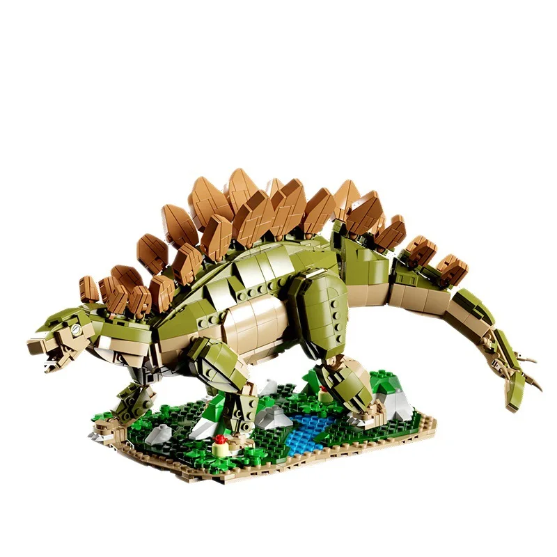 Dinosaur Building Blocks Jurassic World Tyrannosaurus Stegosaurus Model Adult Difficult Puzzle Boy Children\'s Toy Gift