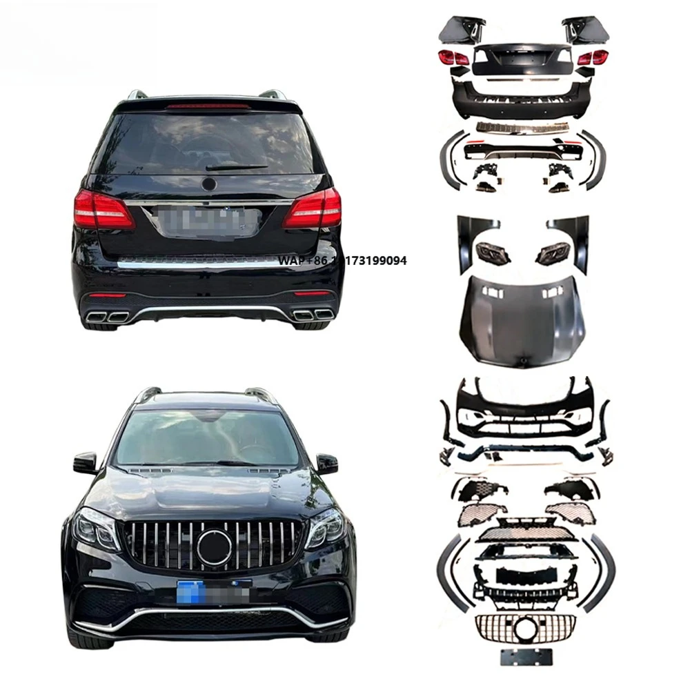 GL Class X164 Old to New GLS166 Body Kit PP Full Set Auto Facelift Kit Upgrade Set Car Front Bumper Rear Bumper Diffuser Grille
