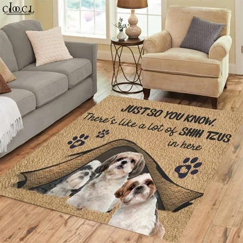 CLOOCL Large Carpet Just So You Know Pet Dogs Pattern 3D Printed Animal Area Rug for Living Room Anti-slip Rug Chair Floor Mat