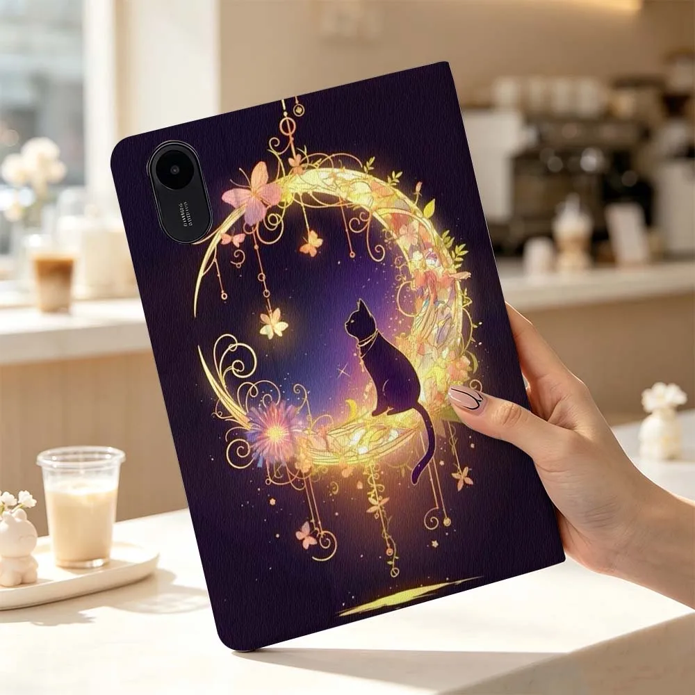 Cartoon Black Cat Starlight Fashion For Xiaomi Poco Redmi Pad 8 2 4 5 6 6S 7 7S SE Pro Max 14 11 8.7 11.2 12.5 Inch Tablet Case