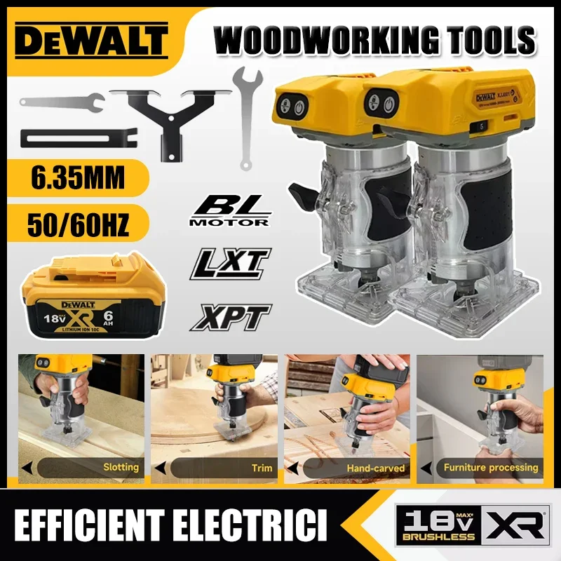 Dewalt 33000RPM Brushless Electric Trimmer Cordless Woodworking Trimming Machine Wood Router Milling Engraving Slotting Machine