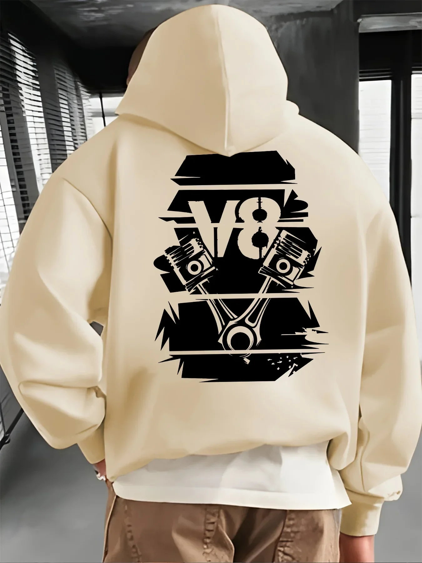 Car Hoodie Unisex V8 Engine Piston Mechanic Automotive Muscle Car Hot Rod Racing Aesthetic Oversized Casual Sport Sweatshirts