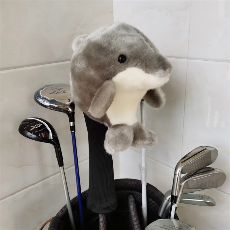 Little dolphin golf driver headcover top plush 460cc wood head cover Advocate for wildlife protection