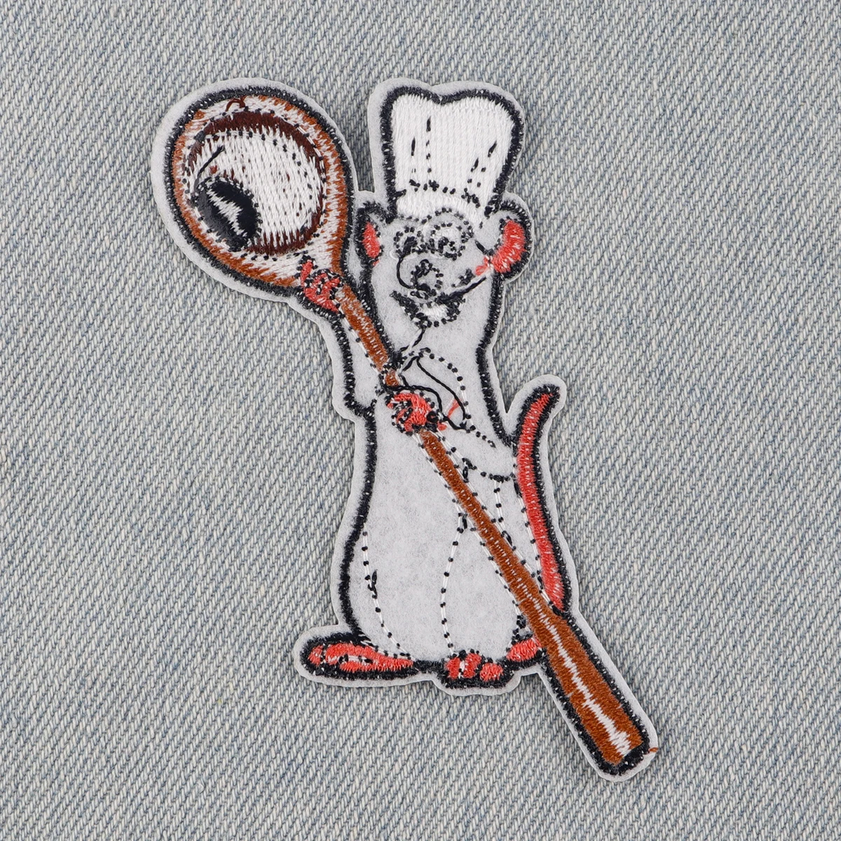 Mouse Chef Patches For Kids Clothing DIY Badge Adhesive Movie Cute Cartoon Embroidered Patches On Clothes Stickers Appliques