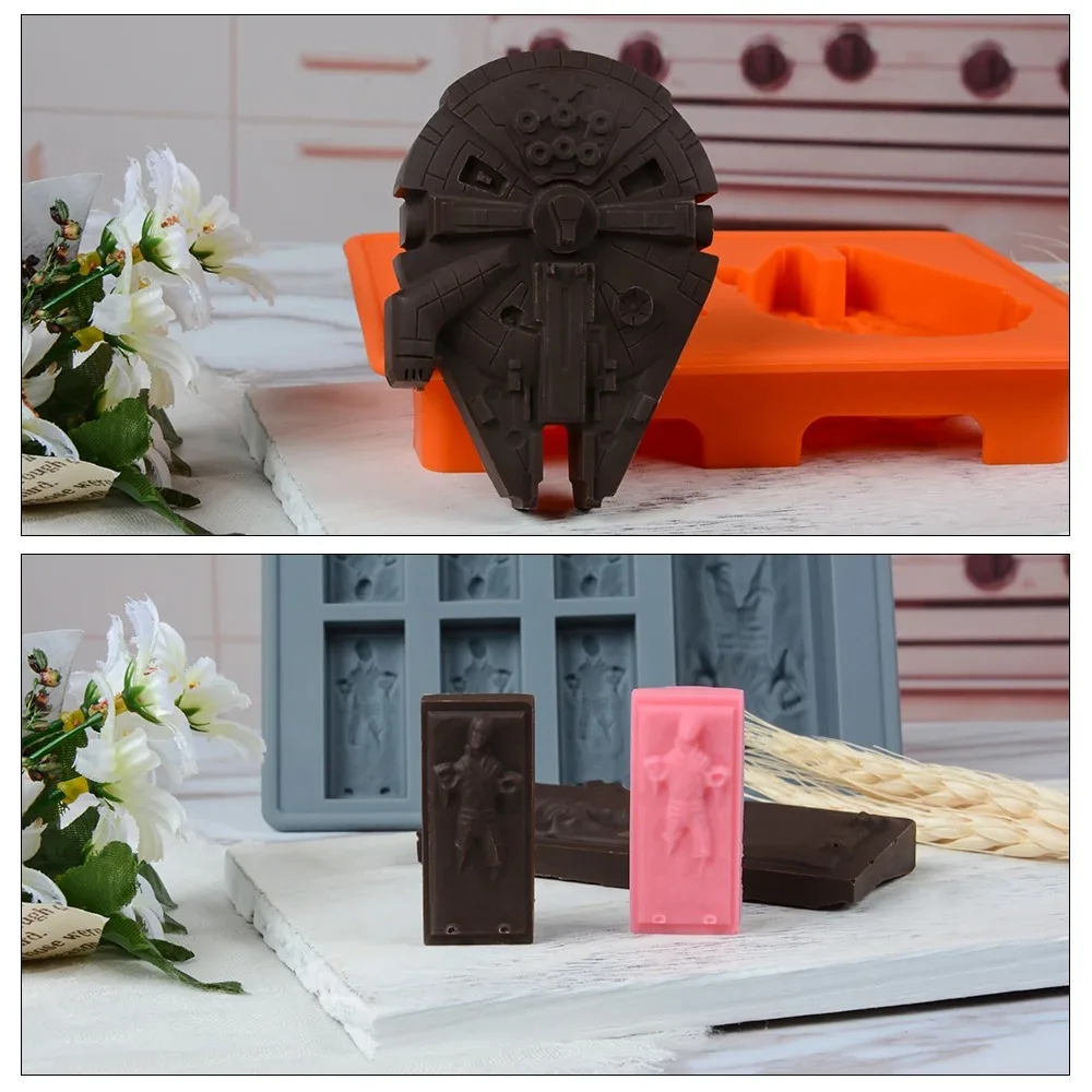 3D Cartoon Silicone Mold for Baking Chocolates Gummy Candy Jello Ice Cube Soaps Gypsum Form Plaster Mould for Star War Fans