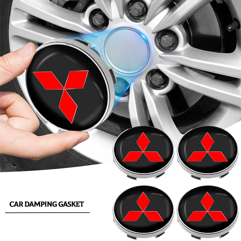 4pcs Car Wheel Center Hub Cap Stickers Rim Cover Emblem Decal For Mitsubishi Ralliart Pajero Lancer l200 ﻿Outlander Montero