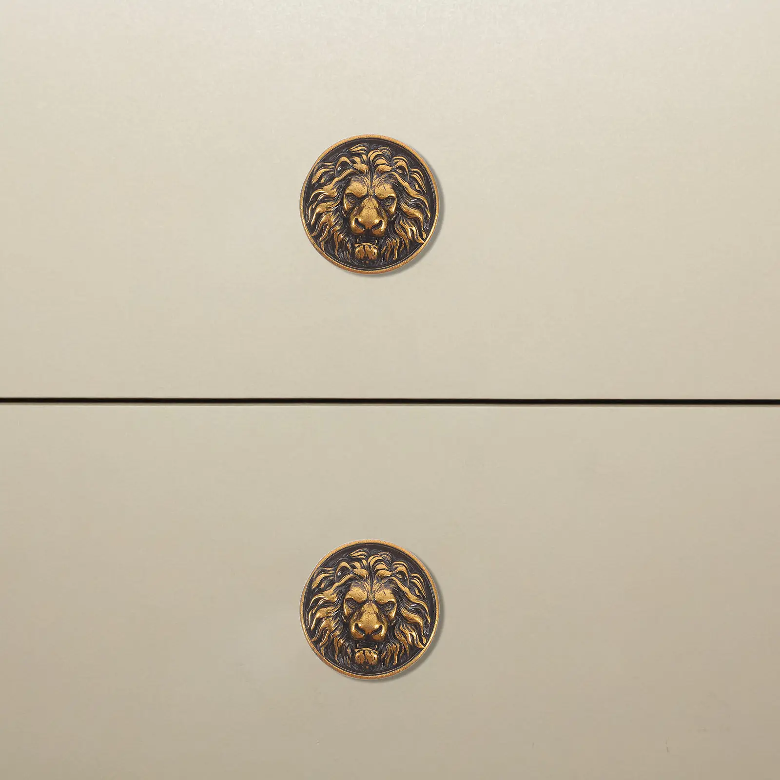 

3 шт. ручки для дверей шкафов в виде головы льва, из цинкового сплава, винтажные, с гладкой поверхностью, для гардероба, кухонной мебели