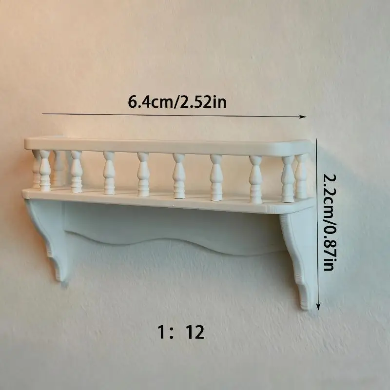 อุปกรณ์ตกแต่งบ้านตุ๊กตา 1 ชิ้น, ชั้นวางของติดผนังขนาด 1:12 สำหรับตกแต่งฉาก