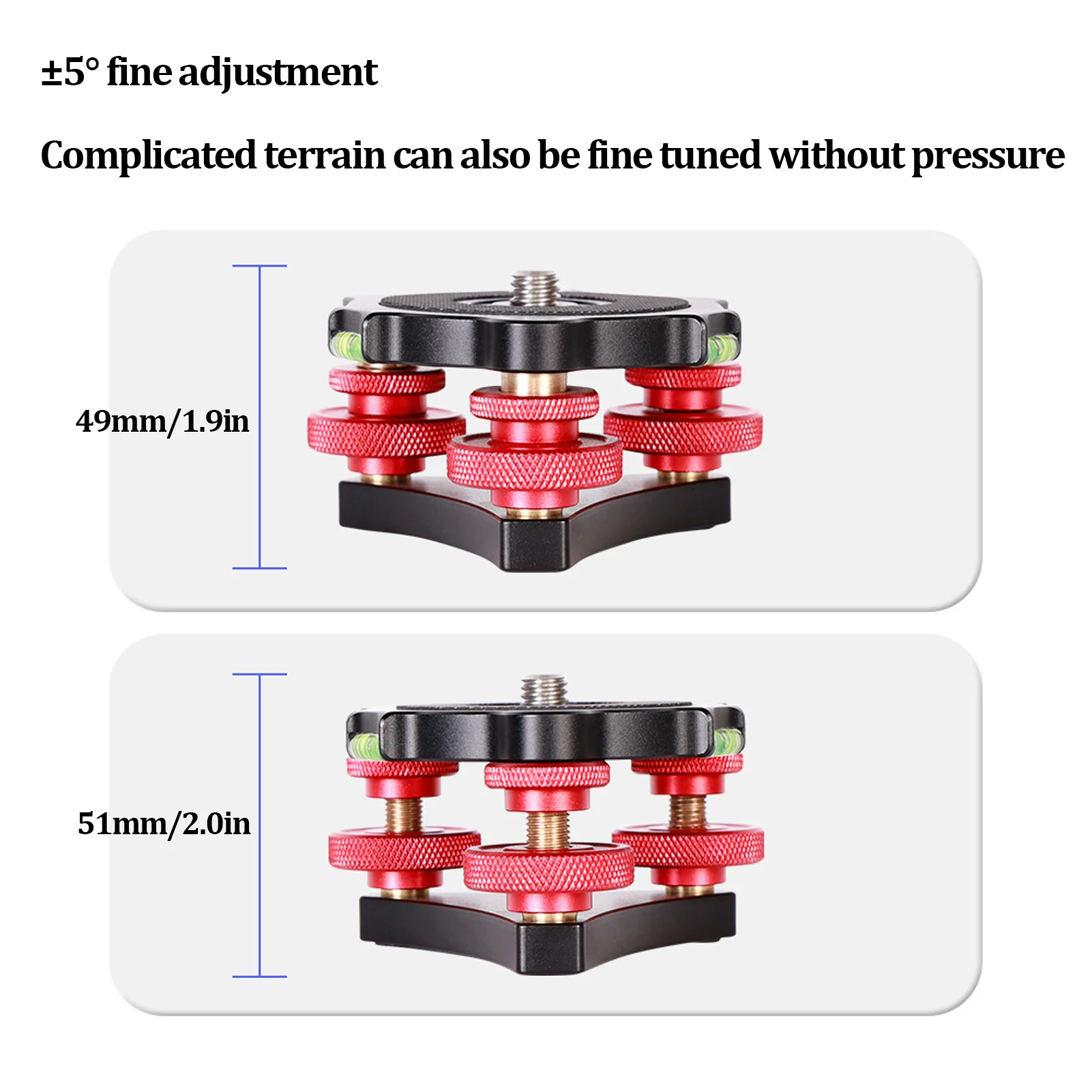 LP‑64 Camera Tripod Ball Head Leveling Base Aluminum Triple Wheel Leveler Bubble Level LP‑64 Camera Tripod Leveling Base